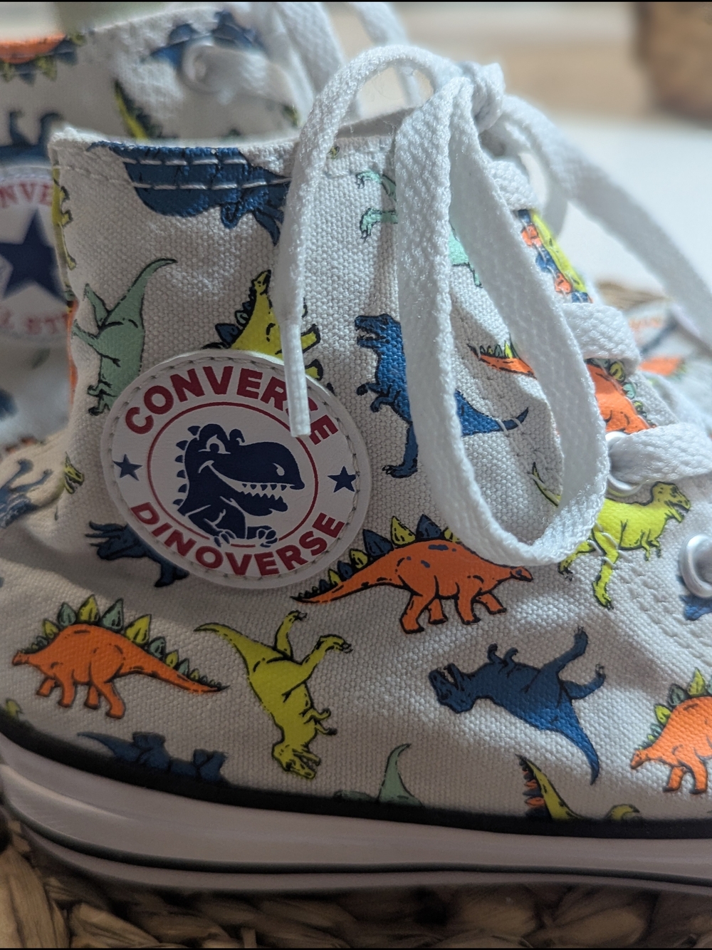 Converse Kids' Dinoverse White Canvas High-Top Sneakers - Multicolor Dino Print
